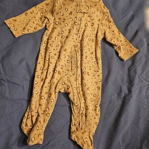 Child of Mine Brown Leopard Print Footie